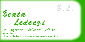 beata ledeczi business card